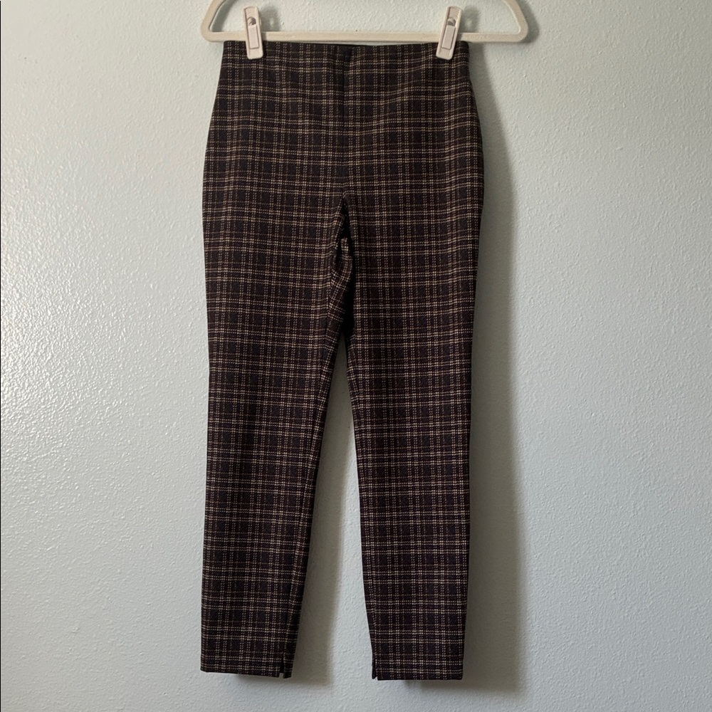 Theory women Brown Plaid Dress Pants